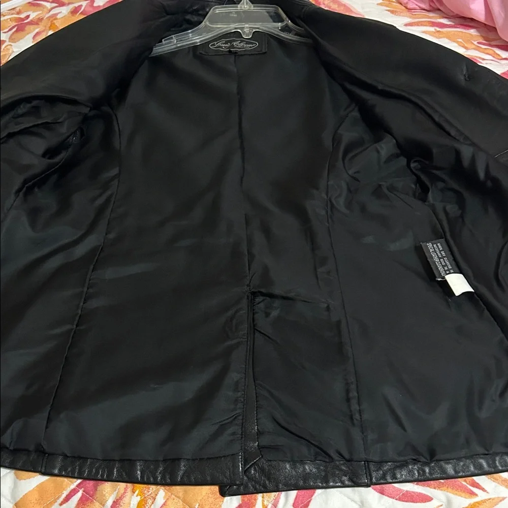 Black Leather Jacket Blazer by Luis Alvear Sz M - Picture 11 of 15